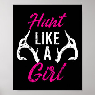 Póster Caza Como Un Chica Gracioso Antler Cazando Regalos