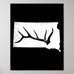Póster Caza de alce Elkaholic Antler Funny Elk Hunter Gif