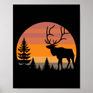 Póster Caza de alces - Divertido cazador de ciervos Elkah