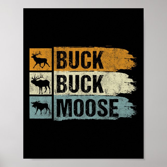 Póster Caza de alces macho alce  (Frente)