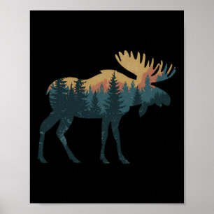 Póster Caza de alces senderismo camping al aire libre bos
