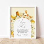 Póster Caza de anillo de limón floral juego de ducha de n<br><div class="desc">Juego de ducha de novia con anillo de limón floral caza artículos de juego disponibles.</div>
