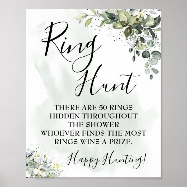 Póster Caza de anillo Eucalyptus verde suculento signo de (Frente)