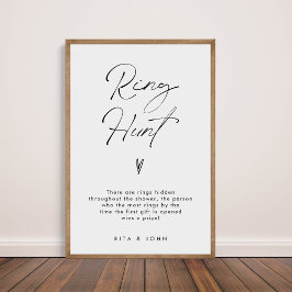 Póster Caza de anillo mínima moderna Rótulo de juego de d