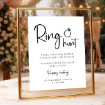 Póster Caza de anillo Rótulo de escritura Minimalista mod<br><div class="desc">Añada un elemento divertido a su ducha de novia con nuestro "Rótulo de escritura moderna Minimalista Ring Hunt". Este signo de ducha de novia minimalista, en blanco y negro, es perfecto para el juego Ring Hunt, que incluye un guión escrito a mano para un toque de elegancia. Personalizar este letrero...</div>