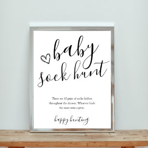 Póster Caza de Bebés Rótulo de juego de Baby Shower