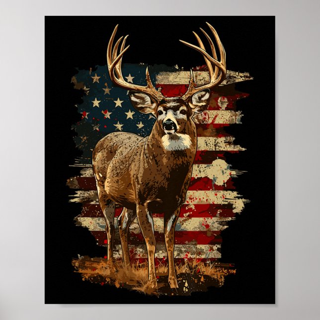 Póster Caza De Caza De Cernícalos Whitetail 4 De Julio Ee (Frente)