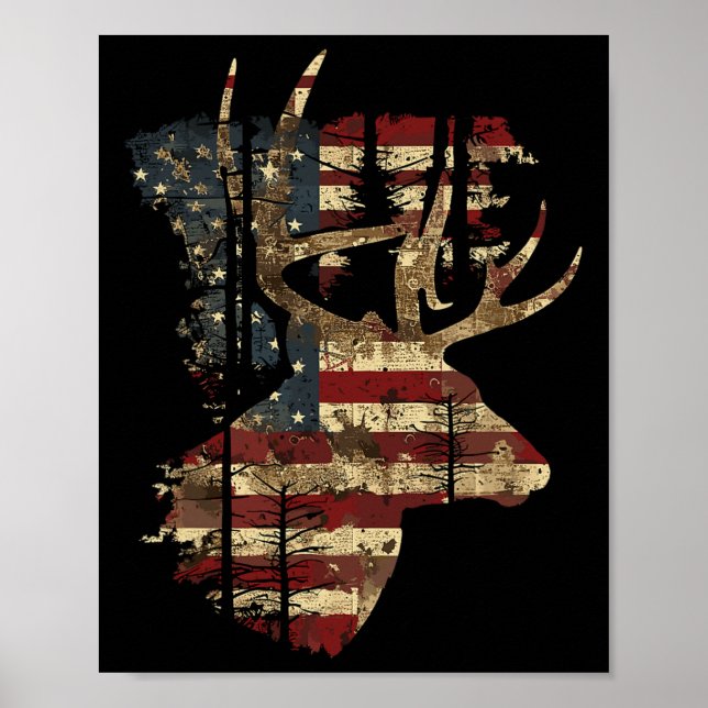 Póster Caza De Caza De Cernícalos Whitetail 4 De Julio Ee (Frente)