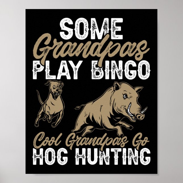 Póster Caza de cerdo salvaje papá (Frente)