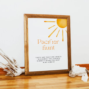Póster Caza de Chupete de Sol Retro Minimalista