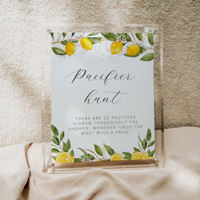 Póster Caza de chupetes de Baby Shower de Limón Brillante (Subido por el creador)