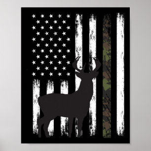 Póster Caza de ciervos blancos regalos de caza Buck Camo