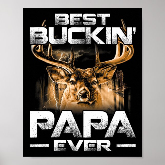 Póster Caza de ciervos de camiseta de mejor cerdo de papá (Frente)