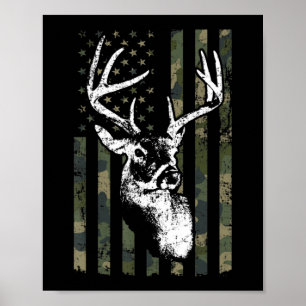 Póster Caza de ciervos Whitetail Buck en EE.UU. Camuflage