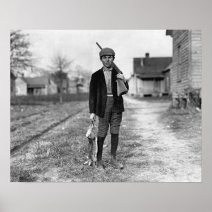 Póster Caza de conejos, 1908. Foto antigua