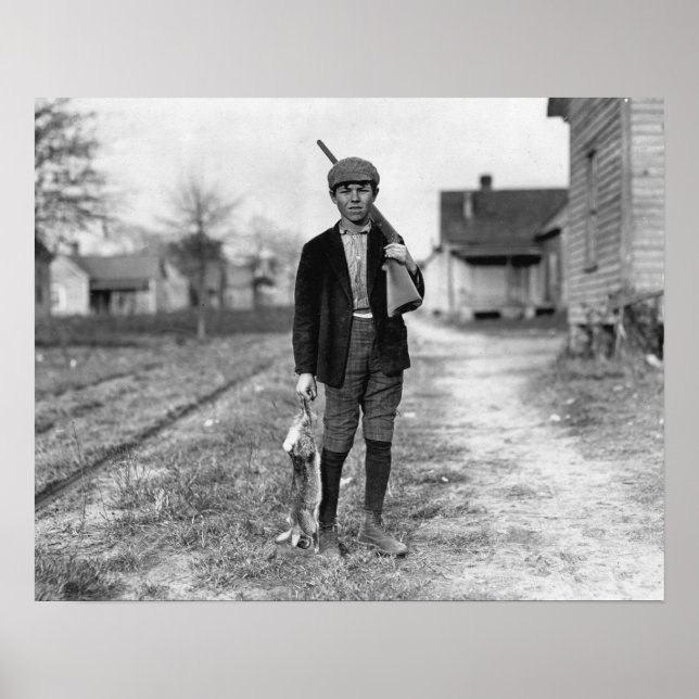 Póster Caza de conejos, 1908. Foto antigua (Frente)