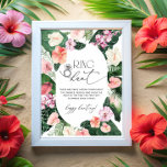 Póster Caza de cuadro floral tropical caza de cerda de no<br><div class="desc">Juego de ducha de novias de caza del anillo del marco floral tropical. Vea todos los juegos de ducha de novia en colección.</div>
