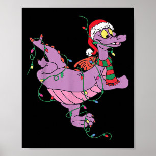 Póster Caza de dragón alumbra a Navidades Santa Animal