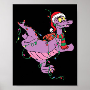 Póster Caza de dragón alumbra a Navidades Santa Animal