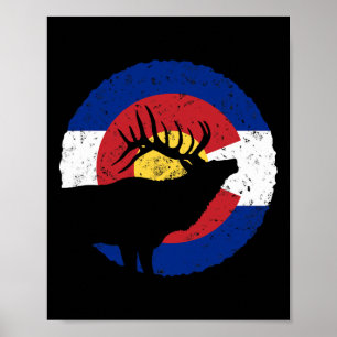 Póster Caza de Elk Colorado Cazando Camisetas Cazador de