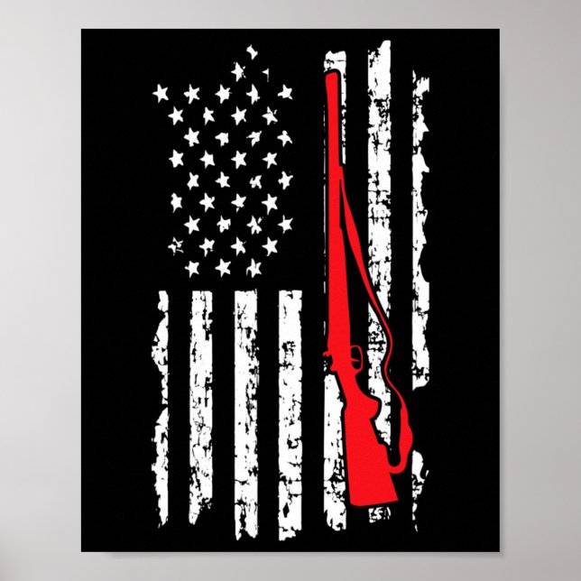 Póster Caza de escopetas de mujeres de la bandera estadou (Frente)
