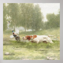 Póster Caza de faisanes con puntero