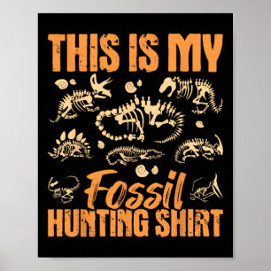 Póster Caza de fósiles - Paleontólogo de los Huesos de Di