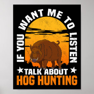 Póster Caza de Hog Boar Cazador de Cerdos 1