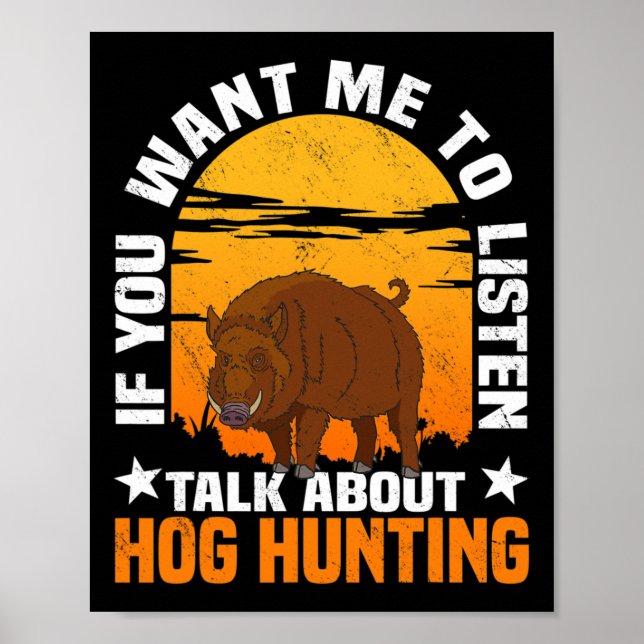 Póster Caza de Hog Boar Cazador de Cerdos 1 (Frente)