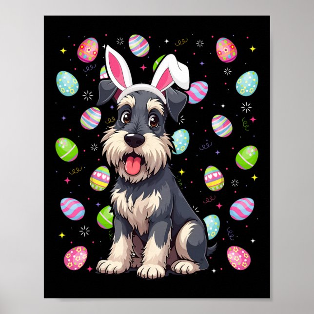 Póster Caza de huevos de pascua de perro de Schnauzer en  (Frente)