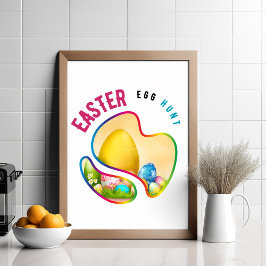 Póster Caza de huevos de Pascua - ¡Feliz Pascua!