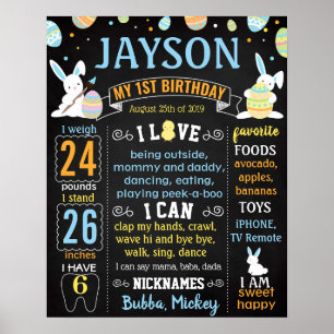 Póster Caza de huevos de pascua para el cumpleaños