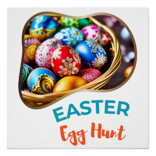 Póster Caza de huevos de Pascua - Santo