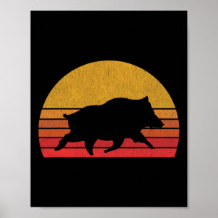Póster Caza de jabalíes - Cacería de jabalíes retro