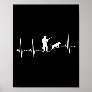 Póster Caza de la camiseta de perro - latido del corazón 