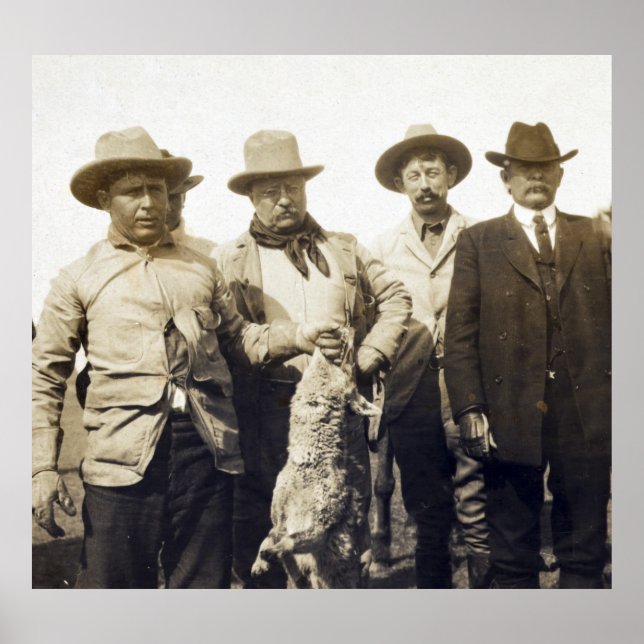 Póster Caza de lobos de Teddy Roosevelt, 1905 (Frente)