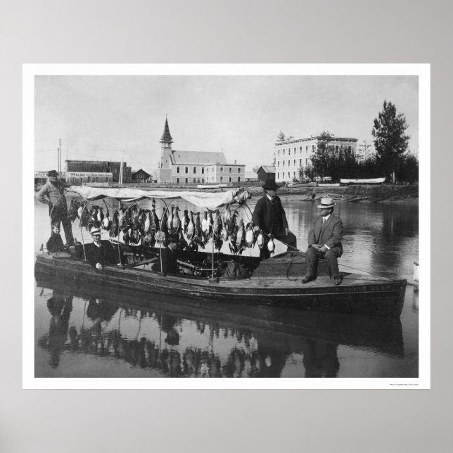 Póster Caza de pato Alaska Foto 1912 (Frente)