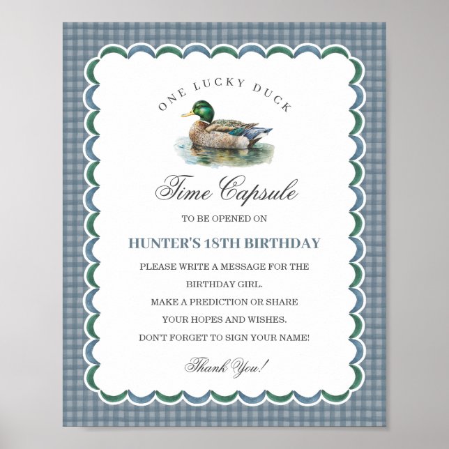Póster Caza de pato Mallard Gingham Capsule de cumpleaños (Frente)