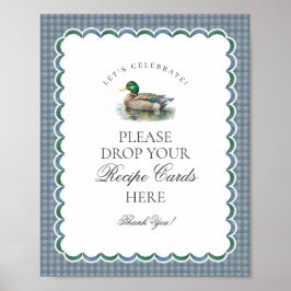 Póster Caza de Pato Mallard Gingham Comparte un Rótulo de