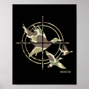Póster Caza de pato volador de camuflaje de camo