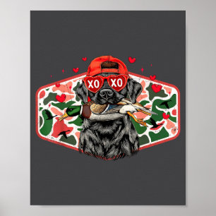 Póster Caza de patos Lab negro Camo San Valentín Xoxo H