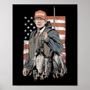 Póster Caza De Patos Trump Camo Hola Temporada De Caza Es