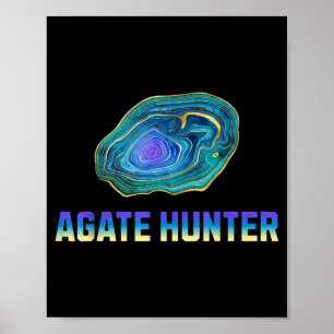Póster Caza de rocas Coleccionista de rocas Ágata Geologí