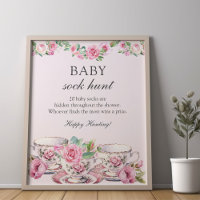 Caza de sock Juego de Baby Shower Tea Vintage Cups