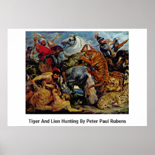 Póster Caza De Tigres Y Leones Por Peter Paul Rubens