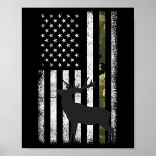 Póster Caza de venados blancos Cazador Elk Buck Camo Amer