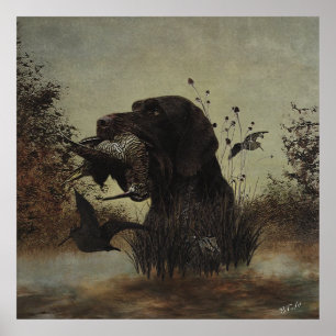 Póster Caza de Woodcock con puntero de hilo alámbrico ale