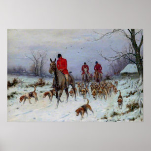 Póster Caza de Zorros Cazadores y Sabuesos Regresando a C