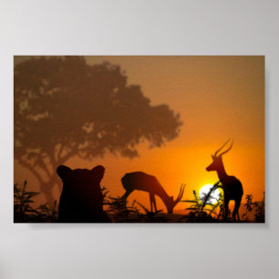 Póster Caza del león