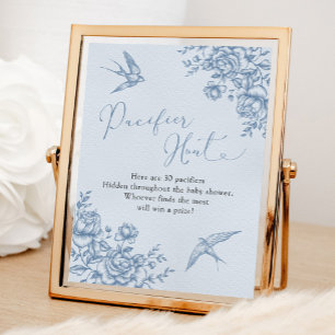 Póster Caza del Pacificador Baby Shower de Dusty Blue Chi